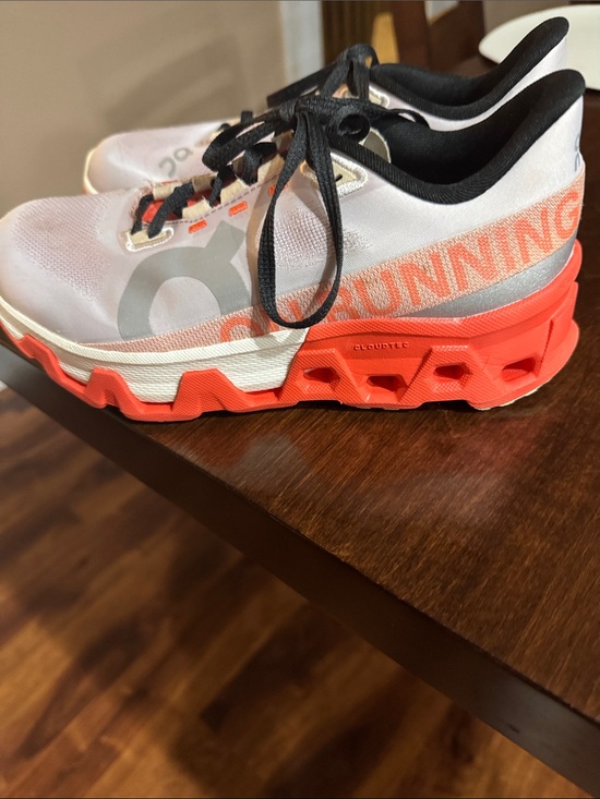 On Running Shoes - On Running Women's White and Orange Cloudtec Athletic Shoes